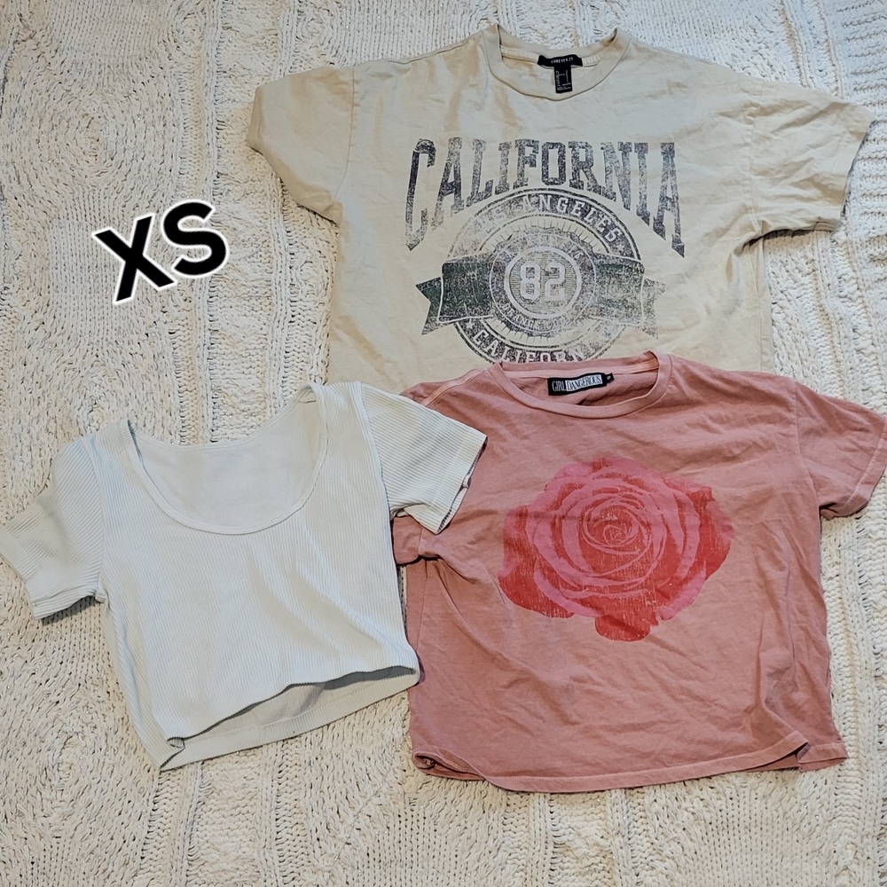 California Graphic T-Shirt Set - Cream and Pink